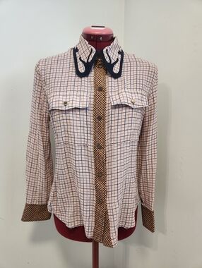 Chloe 100% Silk Snap Front Blouse (2020 Fall/Winter Runway Collection)